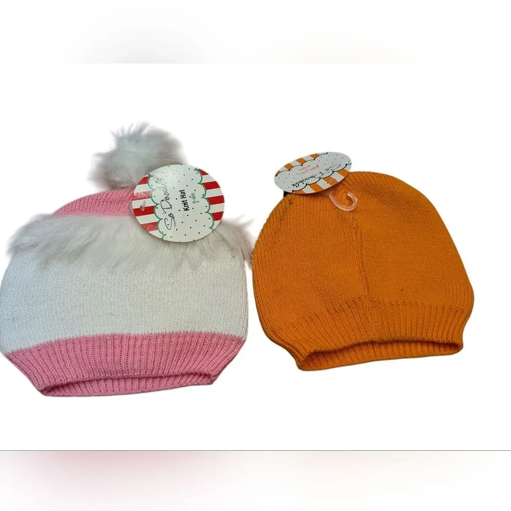 Holiday Baby Beanies Hats Set of 2 0-6M Snowman Pumpkin Halloween NWT Holiday